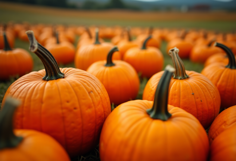 Zucca fresca e sana, simbolo dell'autunno e della salute