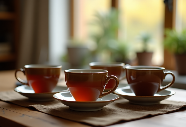 Tazza di tisana calda per alleviare il raffreddore in autunno