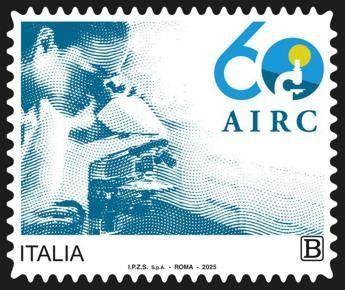 francobollo per 60 fondazione airc impegno per ricerca oncologica in italia 2