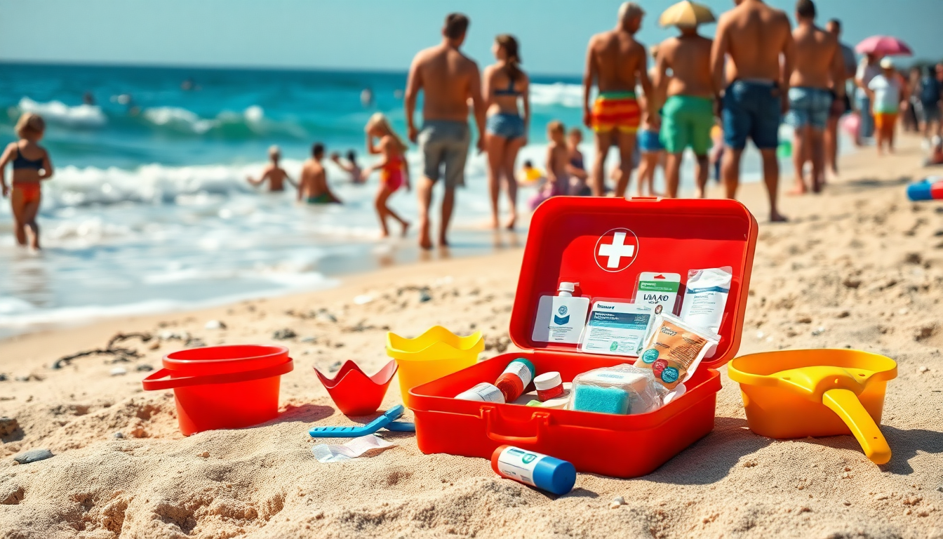 essenziale kit di primo soccorso per bambini in spiaggia 1752230714
