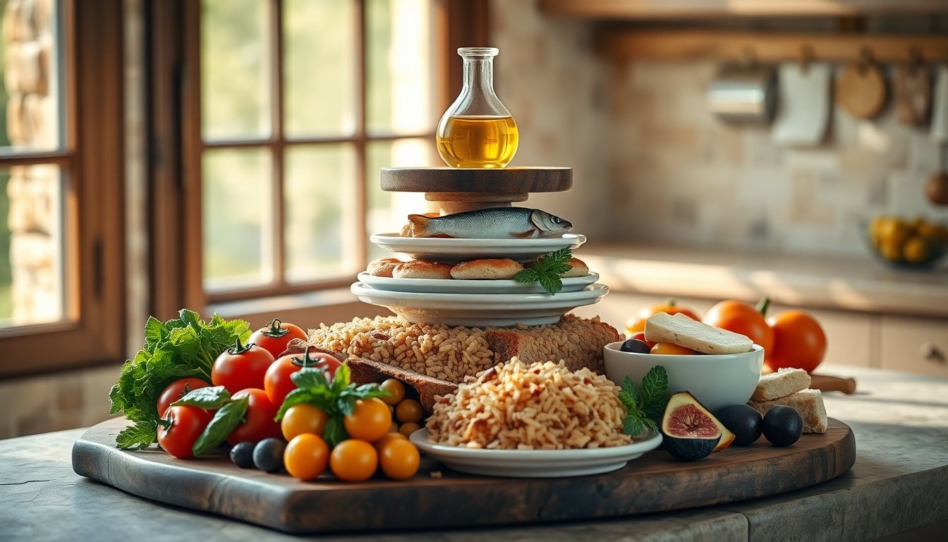 Aggiornamento visivo della piramide della dieta mediterranea per uso divulgativo