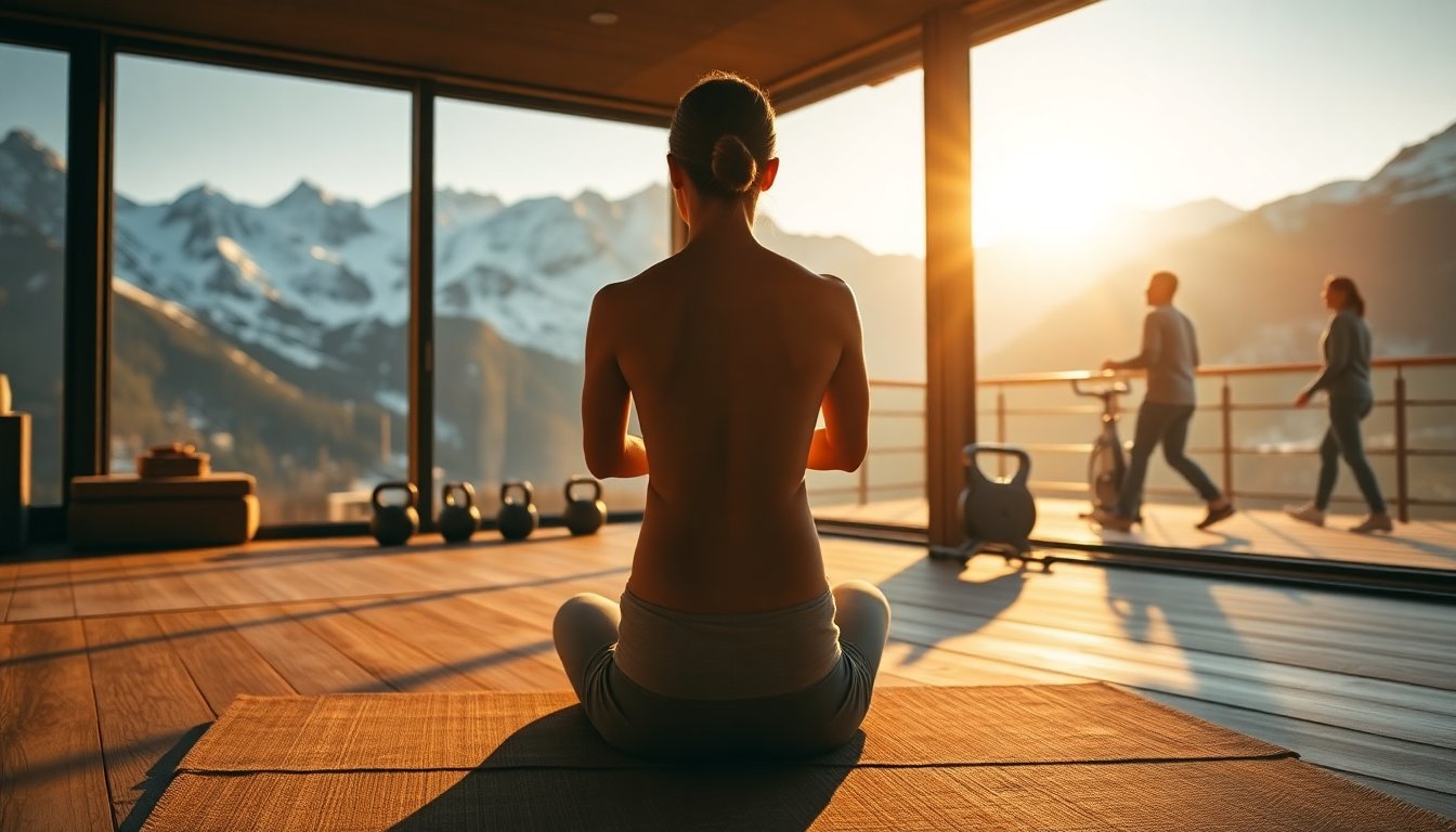 Centro yoga e area fitness per benessere nelle Dolomiti