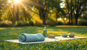 Pratica di yoga nel verde per ricaricare corpo e mente