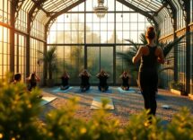 Praticare yoga all'aperto nei giardini storici