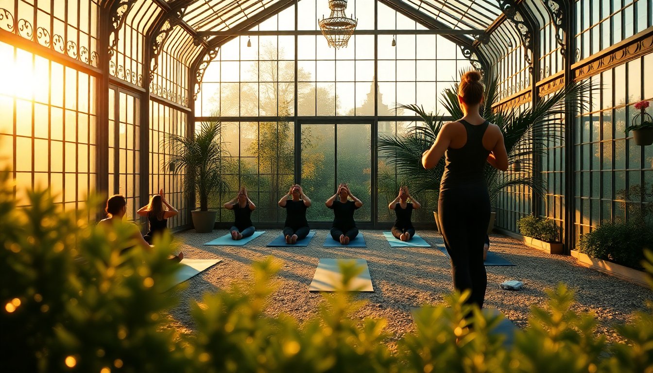 Praticare yoga all'aperto nei giardini storici