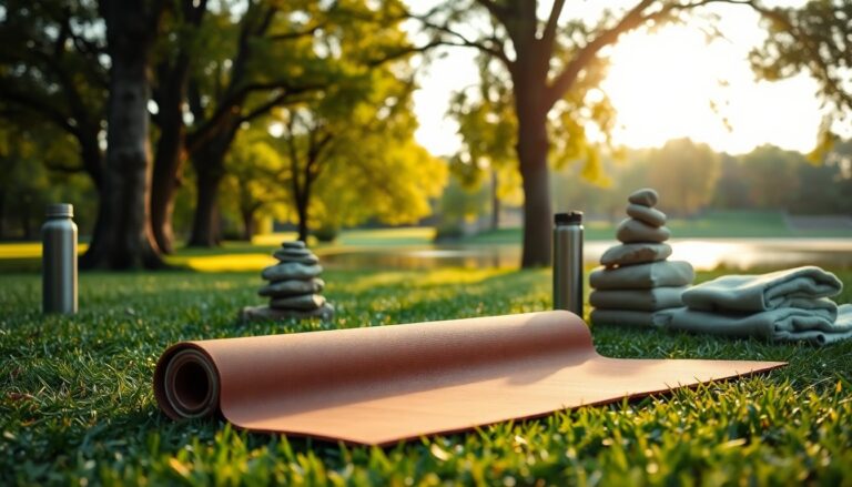 Praticare yoga immersi nella natura del parco